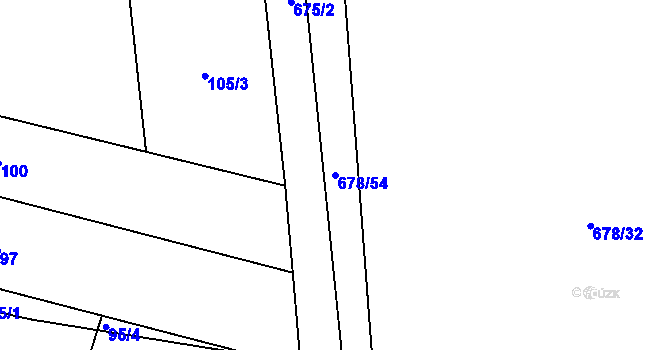 Parcela st. 678/54 v KÚ Spořice, Katastrální mapa