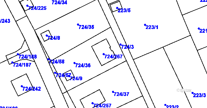 Parcela st. 724/267 v KÚ Spořice, Katastrální mapa
