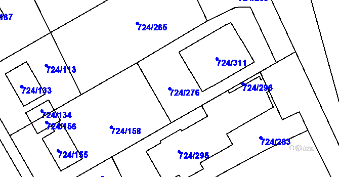 Parcela st. 724/276 v KÚ Spořice, Katastrální mapa