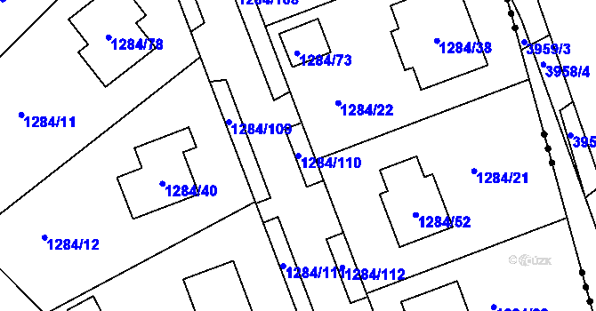 Parcela st. 1284/110 v KÚ Spořice, Katastrální mapa