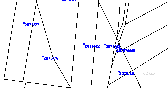 Parcela st. 2076/42 v KÚ Spytihněv, Katastrální mapa
