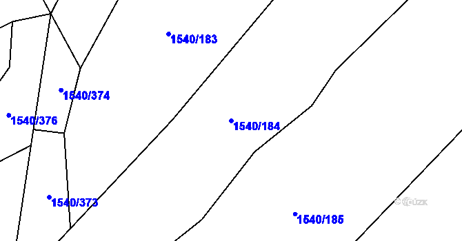 Parcela st. 1540/184 v KÚ Spytihněv, Katastrální mapa