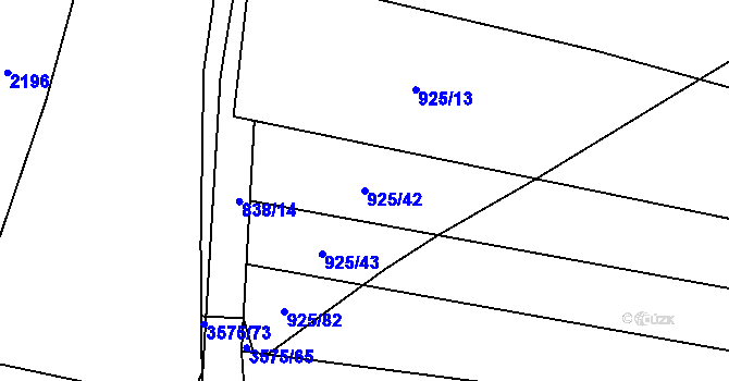 Parcela st. 925/42 v KÚ Spytihněv, Katastrální mapa