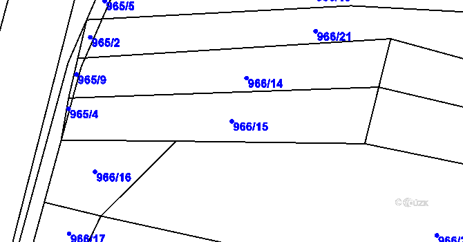 Parcela st. 966/15 v KÚ Spytihněv, Katastrální mapa