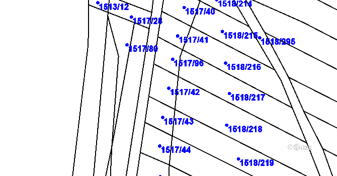 Parcela st. 1517/42 v KÚ Spytihněv, Katastrální mapa