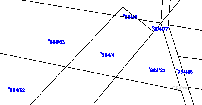 Parcela st. 984/4 v KÚ Spytihněv, Katastrální mapa