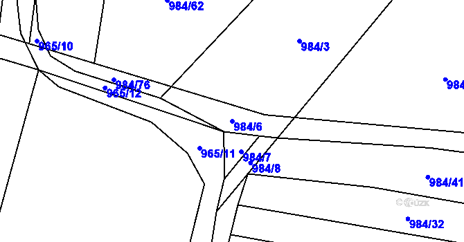 Parcela st. 984/6 v KÚ Spytihněv, Katastrální mapa
