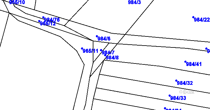 Parcela st. 984/8 v KÚ Spytihněv, Katastrální mapa