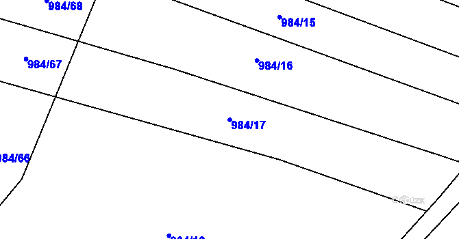 Parcela st. 984/17 v KÚ Spytihněv, Katastrální mapa