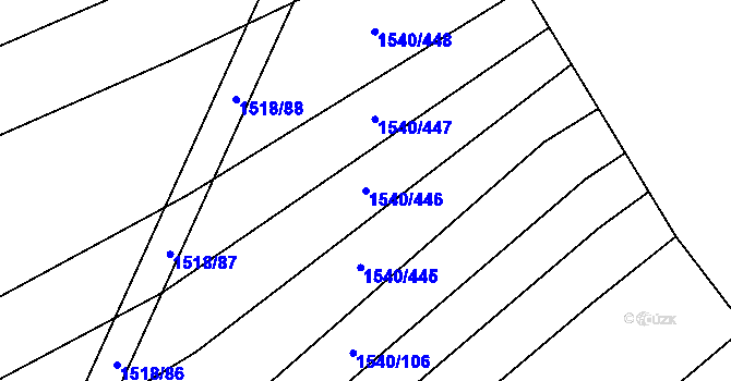 Parcela st. 1540/446 v KÚ Spytihněv, Katastrální mapa