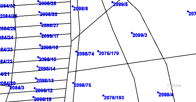 Parcela st. 2076/179 v KÚ Spytihněv, Katastrální mapa