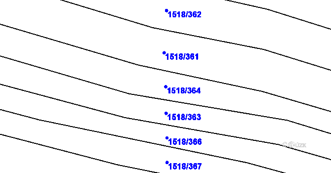 Parcela st. 1518/364 v KÚ Spytihněv, Katastrální mapa