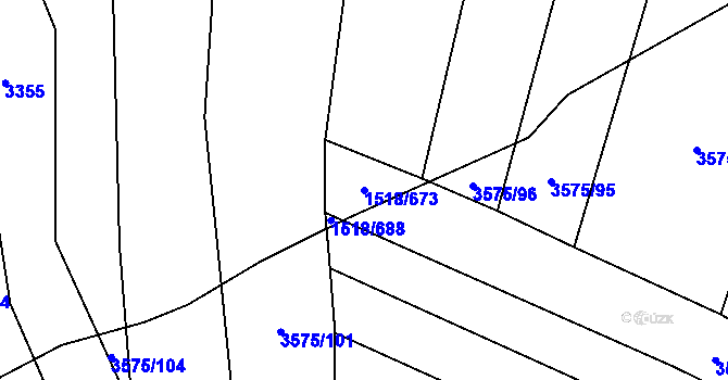 Parcela st. 1518/673 v KÚ Spytihněv, Katastrální mapa