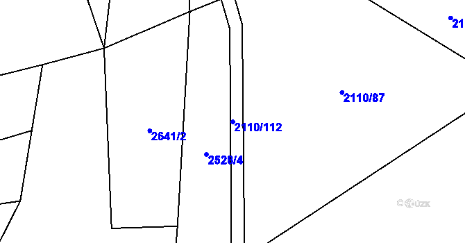 Parcela st. 2110/112 v KÚ Spytihněv, Katastrální mapa