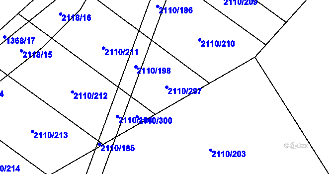 Parcela st. 2110/297 v KÚ Spytihněv, Katastrální mapa