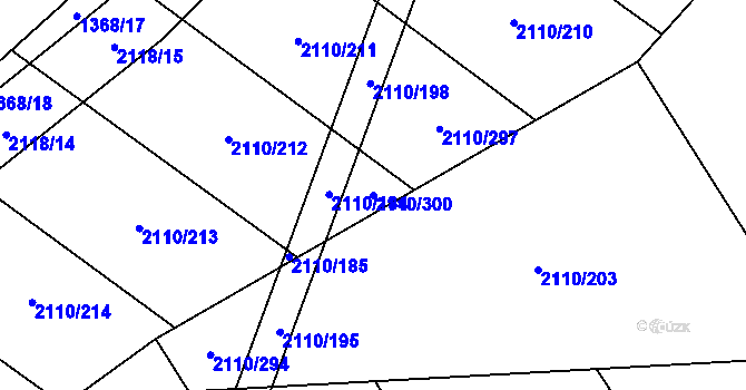 Parcela st. 2110/300 v KÚ Spytihněv, Katastrální mapa