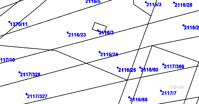Parcela st. 2116/24 v KÚ Spytihněv, Katastrální mapa