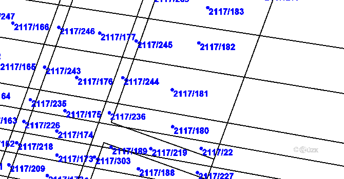 Parcela st. 2117/181 v KÚ Spytihněv, Katastrální mapa