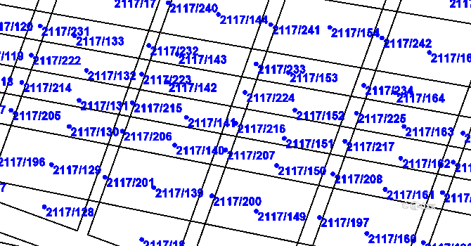 Parcela st. 2117/216 v KÚ Spytihněv, Katastrální mapa