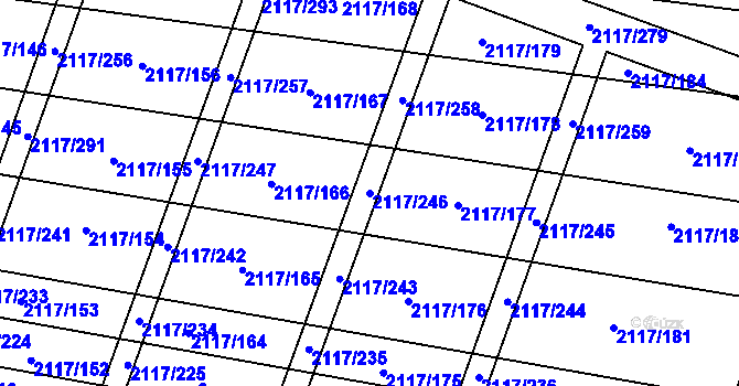 Parcela st. 2117/246 v KÚ Spytihněv, Katastrální mapa