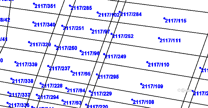 Parcela st. 2117/249 v KÚ Spytihněv, Katastrální mapa