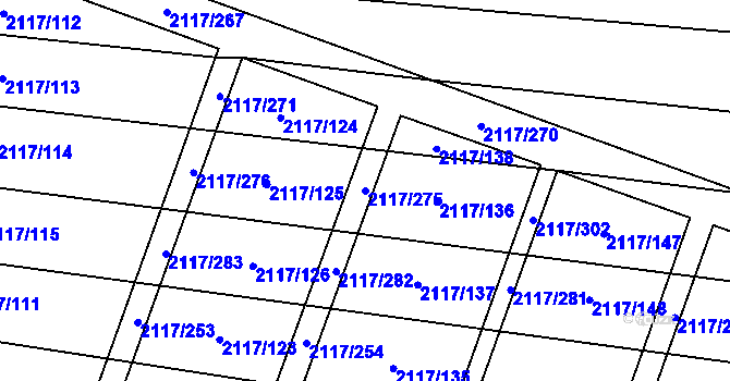 Parcela st. 2117/275 v KÚ Spytihněv, Katastrální mapa