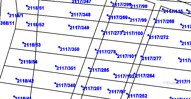 Parcela st. 2117/278 v KÚ Spytihněv, Katastrální mapa
