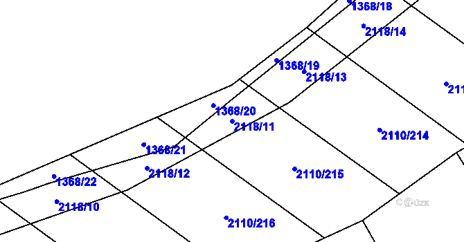 Parcela st. 2118/11 v KÚ Spytihněv, Katastrální mapa
