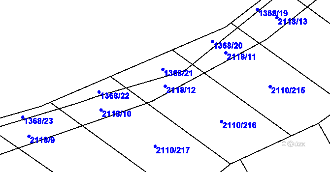 Parcela st. 2118/12 v KÚ Spytihněv, Katastrální mapa