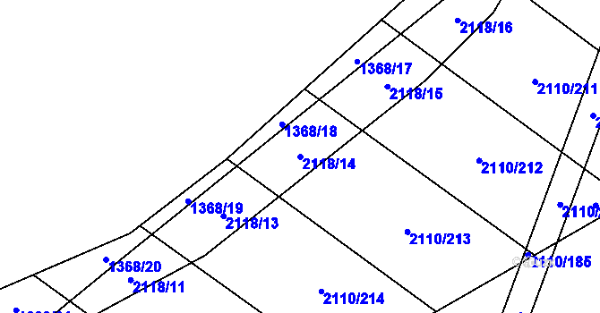 Parcela st. 2118/14 v KÚ Spytihněv, Katastrální mapa