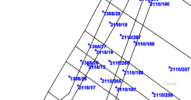 Parcela st. 2118/18 v KÚ Spytihněv, Katastrální mapa