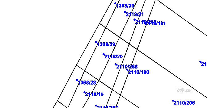 Parcela st. 2118/20 v KÚ Spytihněv, Katastrální mapa