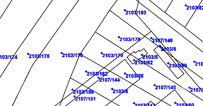 Parcela st. 2103/179 v KÚ Spytihněv, Katastrální mapa