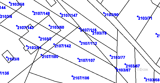 Parcela st. 2107/112 v KÚ Spytihněv, Katastrální mapa