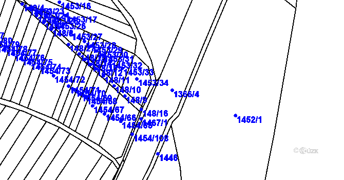 Parcela st. 1366/4 v KÚ Spytihněv, Katastrální mapa