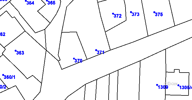 Parcela st. 371 v KÚ Spytihněv, Katastrální mapa