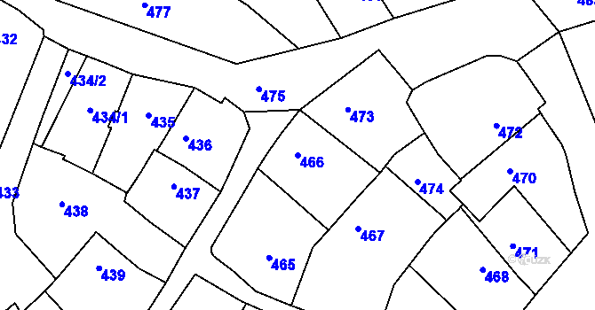 Parcela st. 466 v KÚ Spytihněv, Katastrální mapa