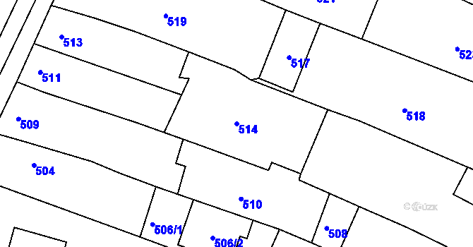 Parcela st. 514 v KÚ Spytihněv, Katastrální mapa