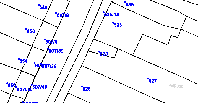 Parcela st. 528 v KÚ Spytihněv, Katastrální mapa