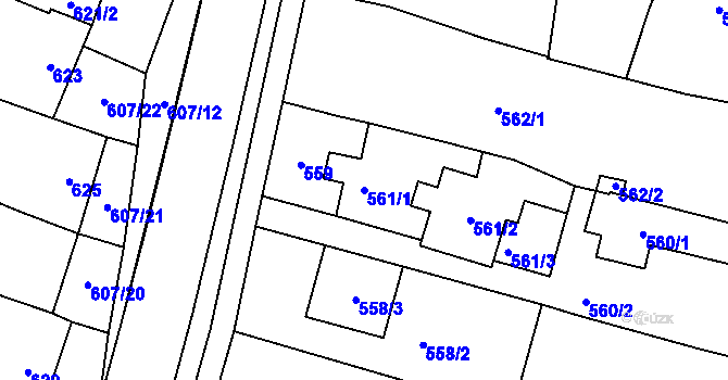 Parcela st. 561/1 v KÚ Spytihněv, Katastrální mapa