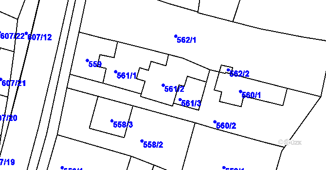 Parcela st. 561/2 v KÚ Spytihněv, Katastrální mapa