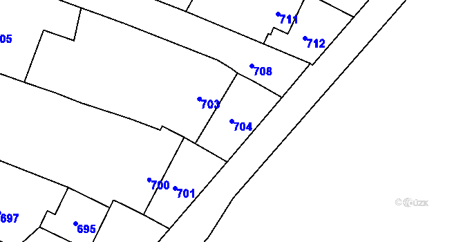 Parcela st. 704 v KÚ Spytihněv, Katastrální mapa
