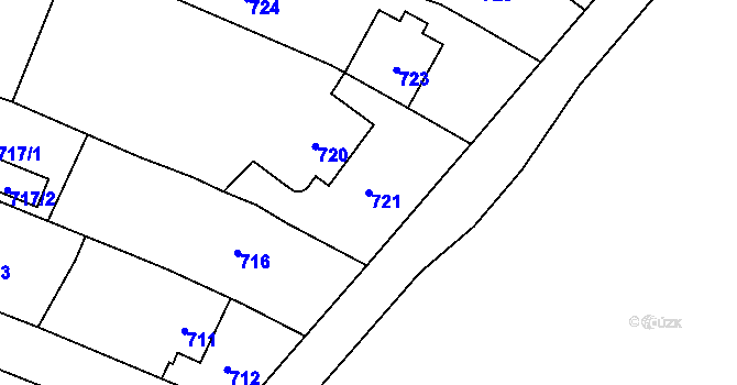 Parcela st. 721 v KÚ Spytihněv, Katastrální mapa
