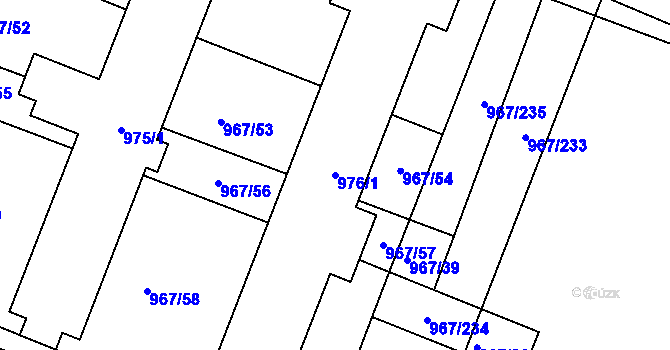 Parcela st. 976/1 v KÚ Spytihněv, Katastrální mapa