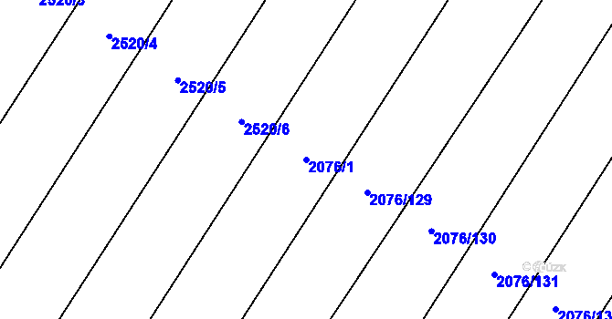 Parcela st. 2076/1 v KÚ Spytihněv, Katastrální mapa