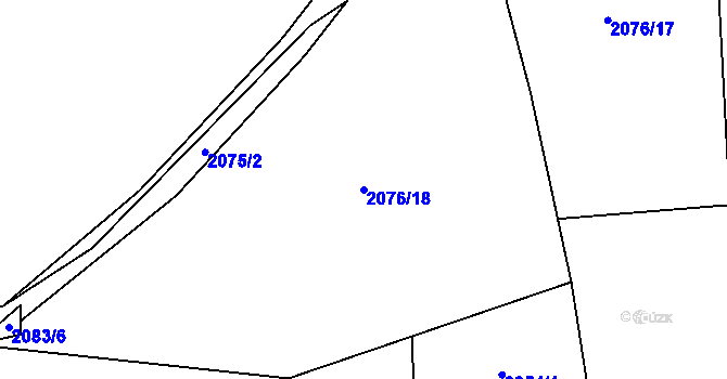 Parcela st. 2076/18 v KÚ Spytihněv, Katastrální mapa