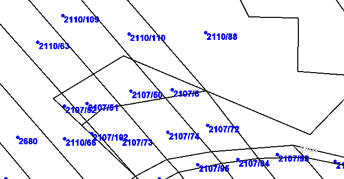 Parcela st. 2107/6 v KÚ Spytihněv, Katastrální mapa