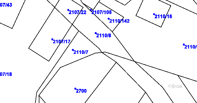 Parcela st. 2110/12 v KÚ Spytihněv, Katastrální mapa