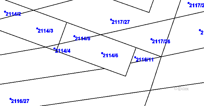 Parcela st. 2114/6 v KÚ Spytihněv, Katastrální mapa