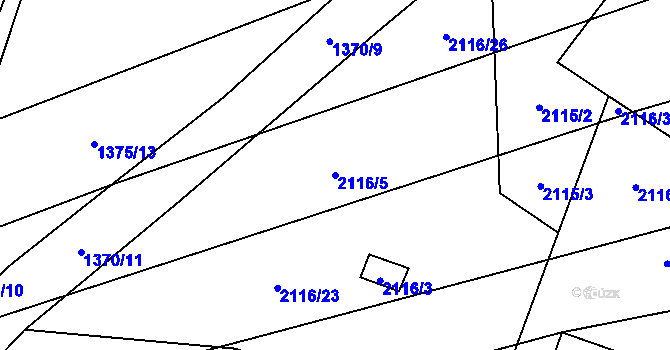 Parcela st. 2116/5 v KÚ Spytihněv, Katastrální mapa